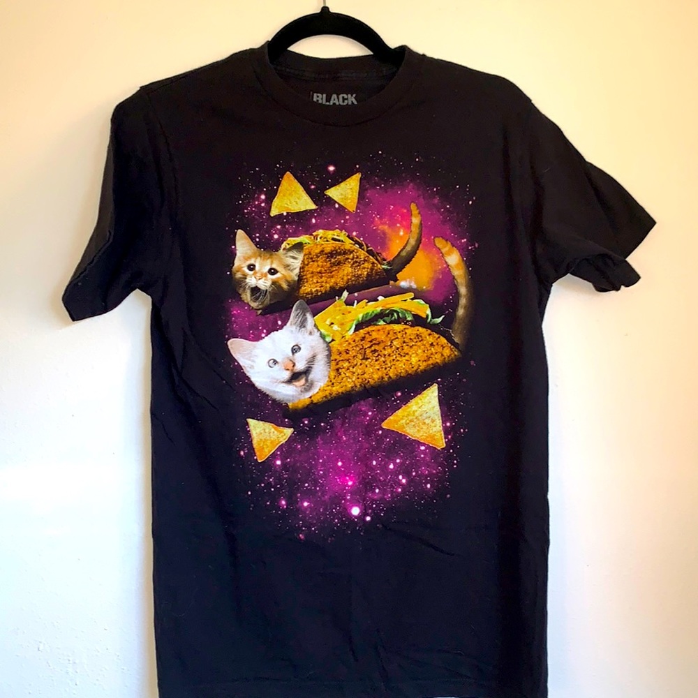 Taco Cats in Space Black Matter Tee Shirt - Size M